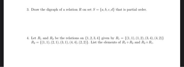 Solved 3. Draw the digraph of a relation R on set | Chegg.com