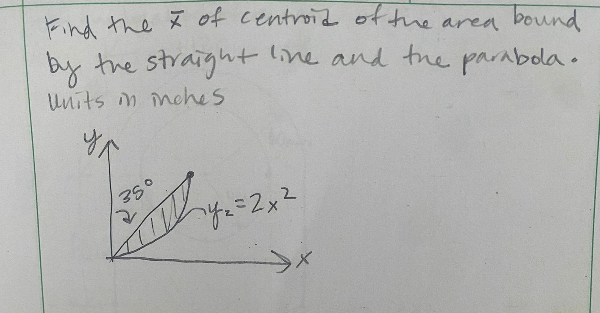 Solved Find the x‾ ﻿of centroic of the area boundby the | Chegg.com