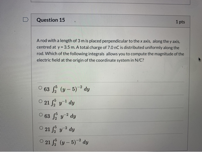 Solved Question 12 1 pts The electric field in a region is | Chegg.com