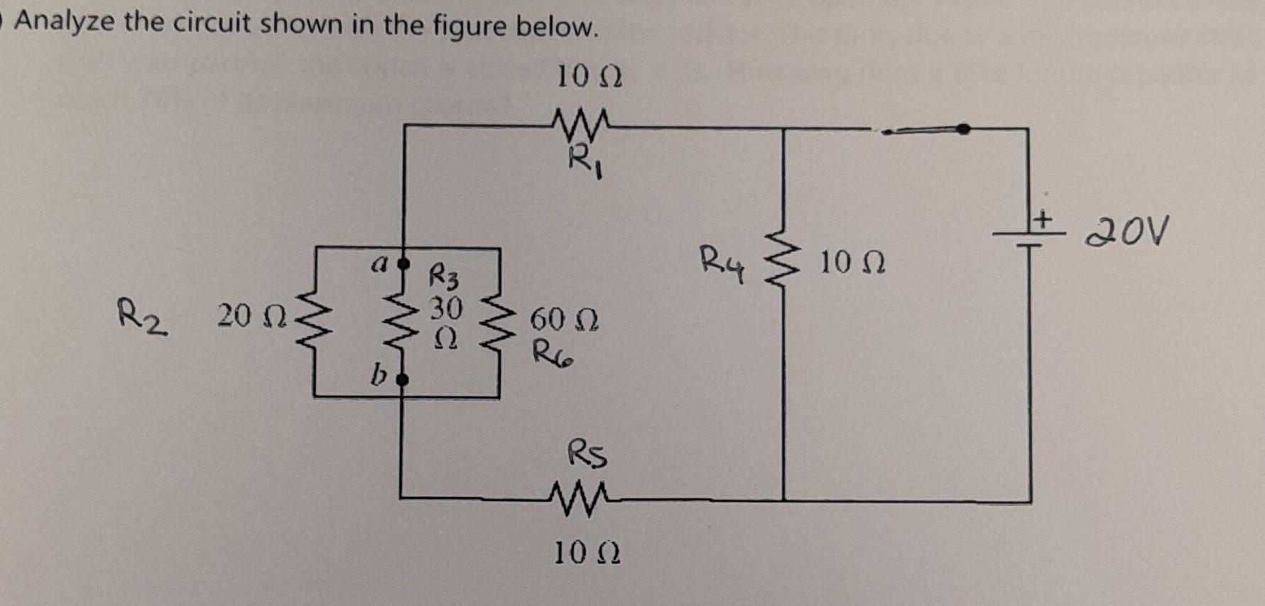 Analyze the circuit shown in the figure below. | Chegg.com