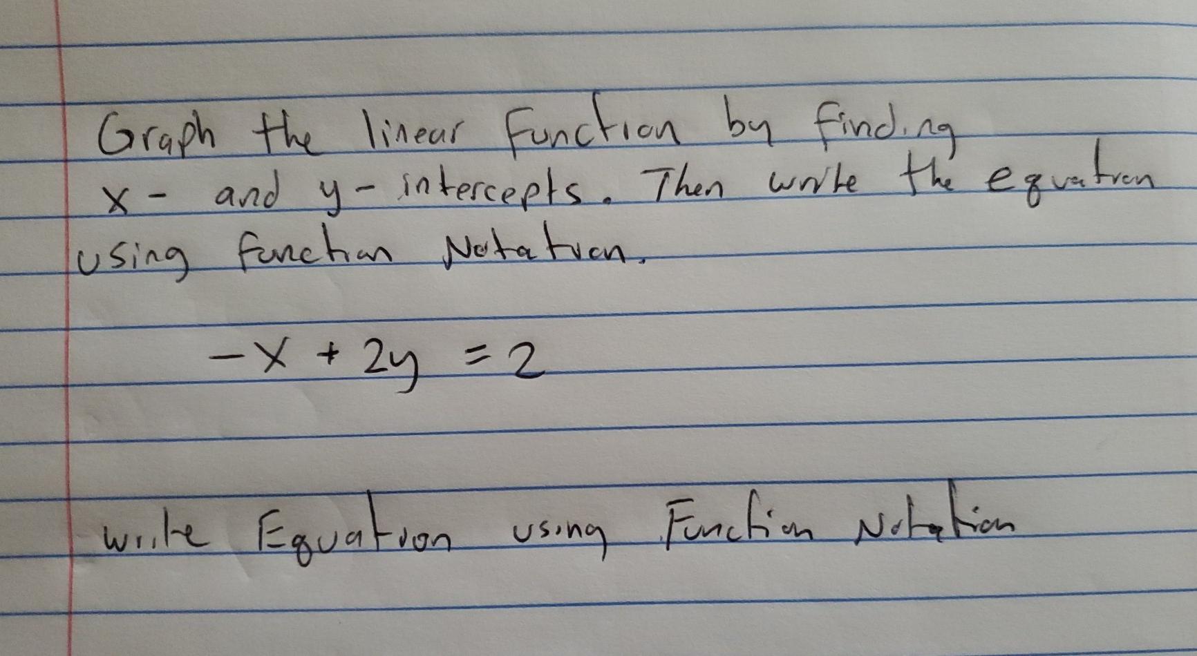 Solved Graph the linear Function by finding x- and yo  Chegg.com