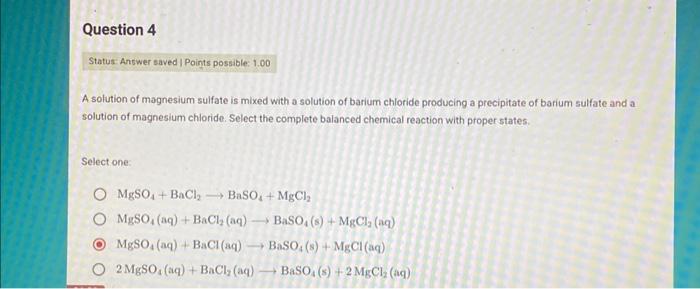 Solved A solution of magnesium sulfate is mixed with a | Chegg.com