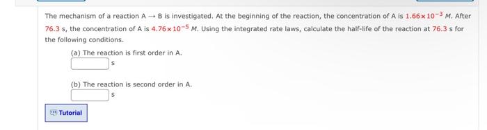 Solved The mechanism of a reaction A - B is investigated. At | Chegg.com