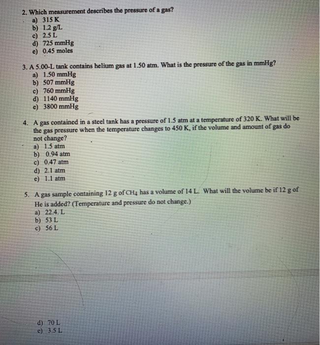 Solved 2. Which measurement describes the pressure of a gas 