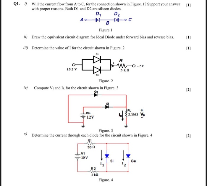 Solved Q1. i) Will the current flow from A to C, for the | Chegg.com