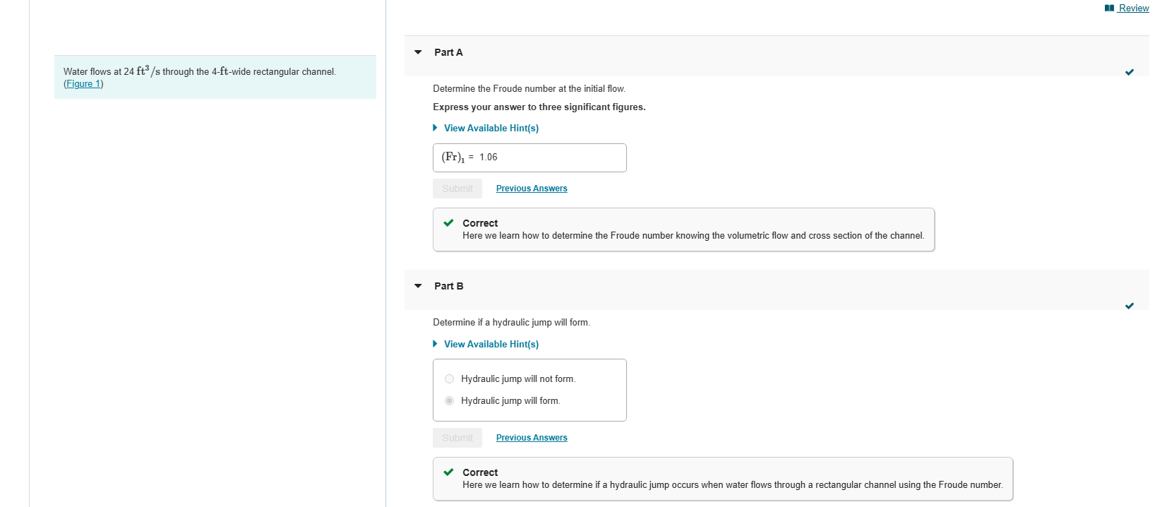 Solved Part A Water flows at | Chegg.com