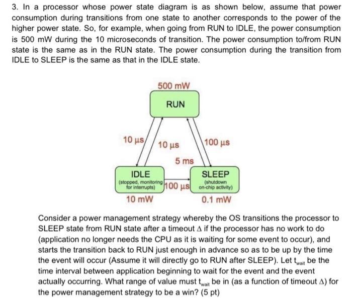 3. In a processor whose power state diagram is as | Chegg.com