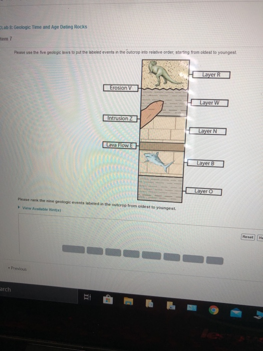 Solved Lab 8: Geologic Time And Age Dating Rocks Tem 7 | Chegg.com