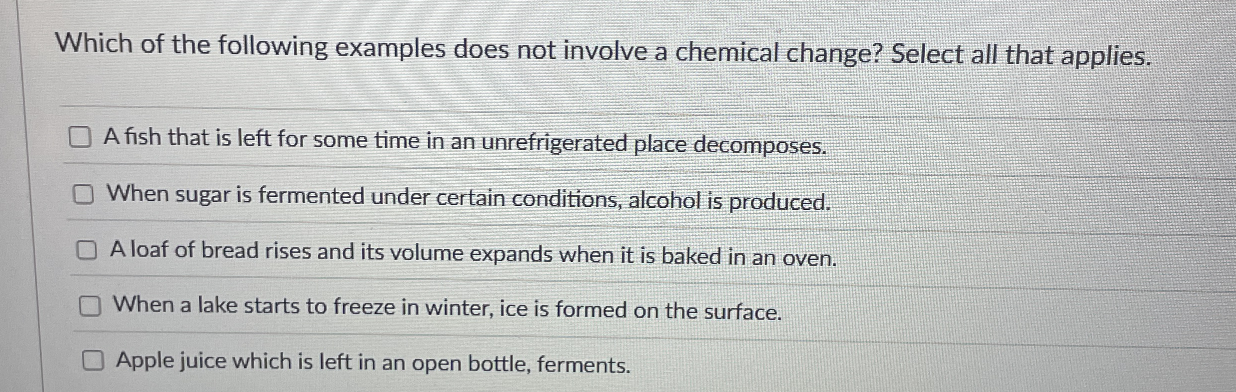 Solved Which of the following examples does not involve a | Chegg.com
