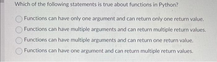 Solved Which of the following statements is true about | Chegg.com