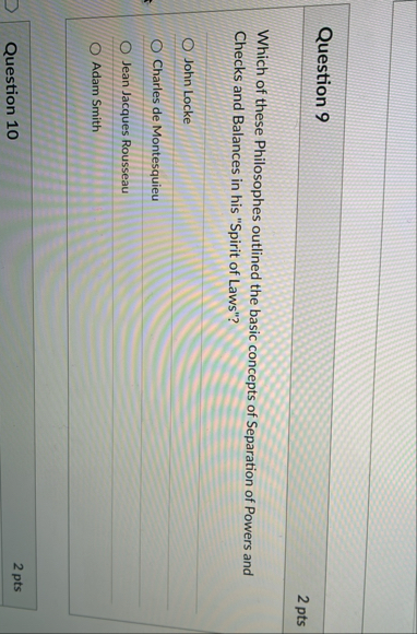 Solved Question 9Which of these Philosophes outlined the | Chegg.com