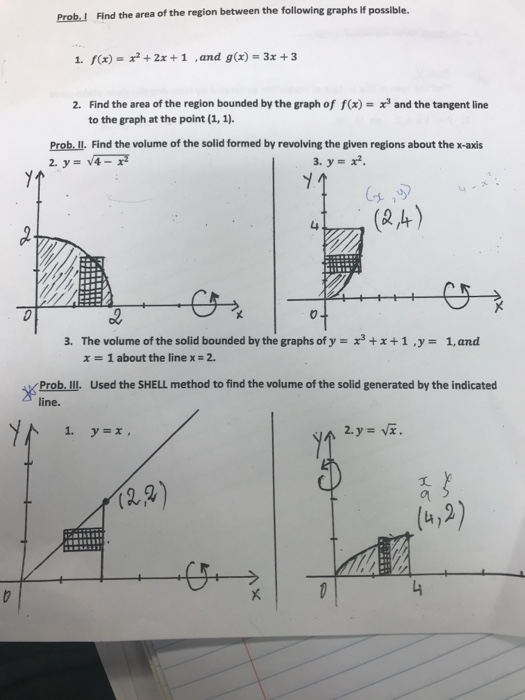 Solved Prob. Find the area of the region between the | Chegg.com