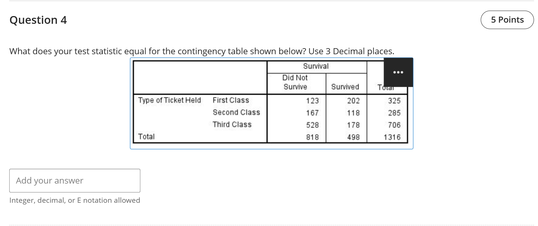 Solved Question 4What does your test statistic equal for the | Chegg.com