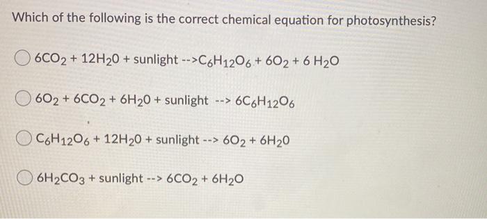 Solved Which of the following is the correct chemical | Chegg.com