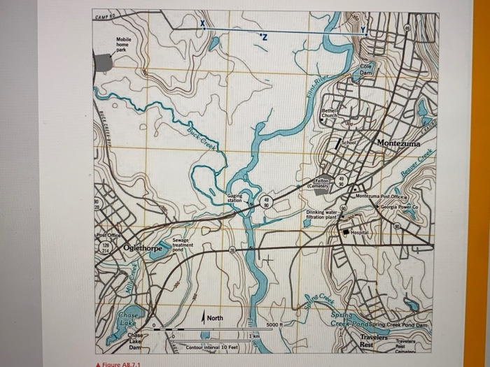 Solved A On the portion of the 7.5minute topographic map of