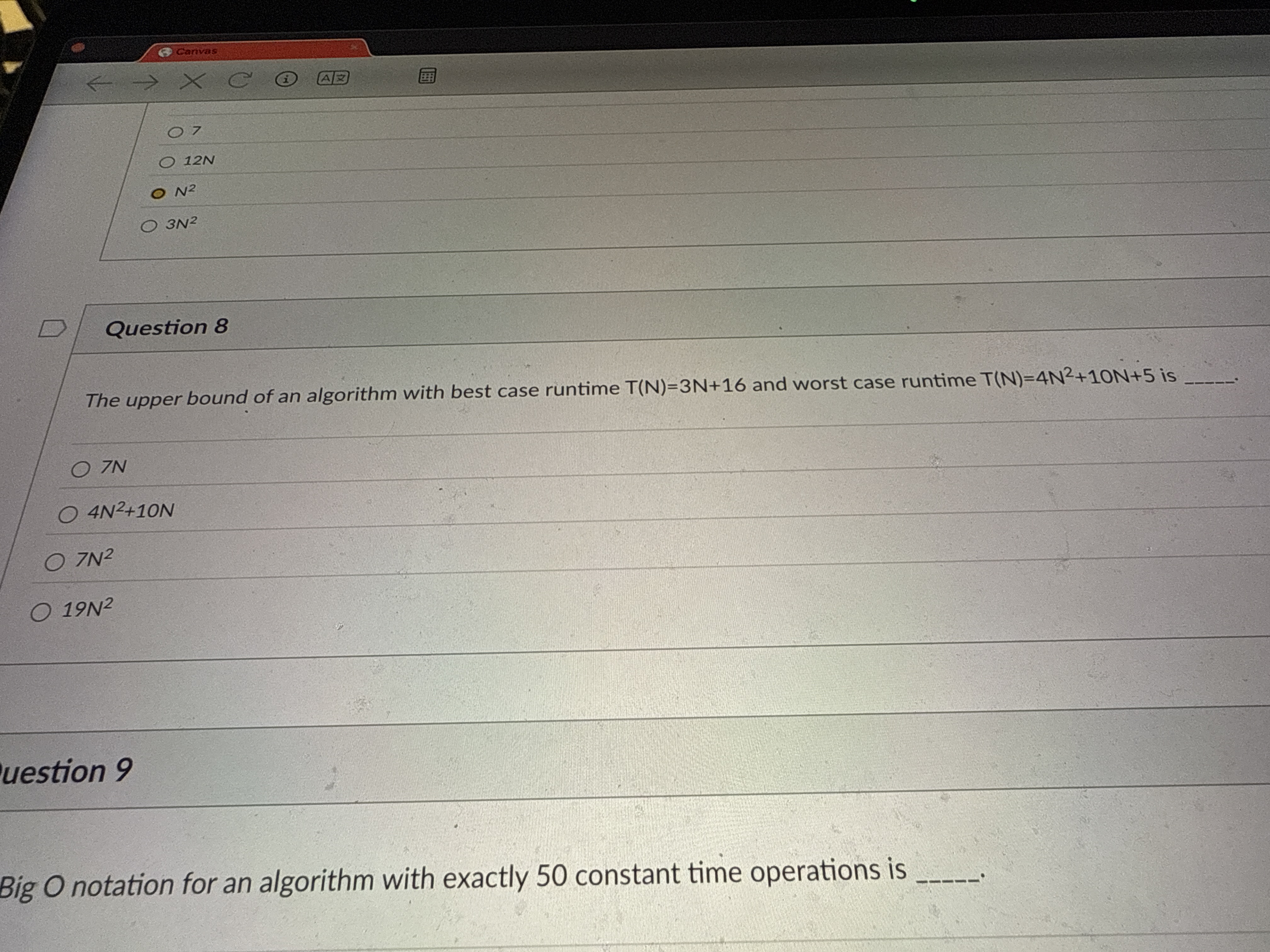 Solved Canvas712 NN23N2Question 8The upper bound of an | Chegg.com