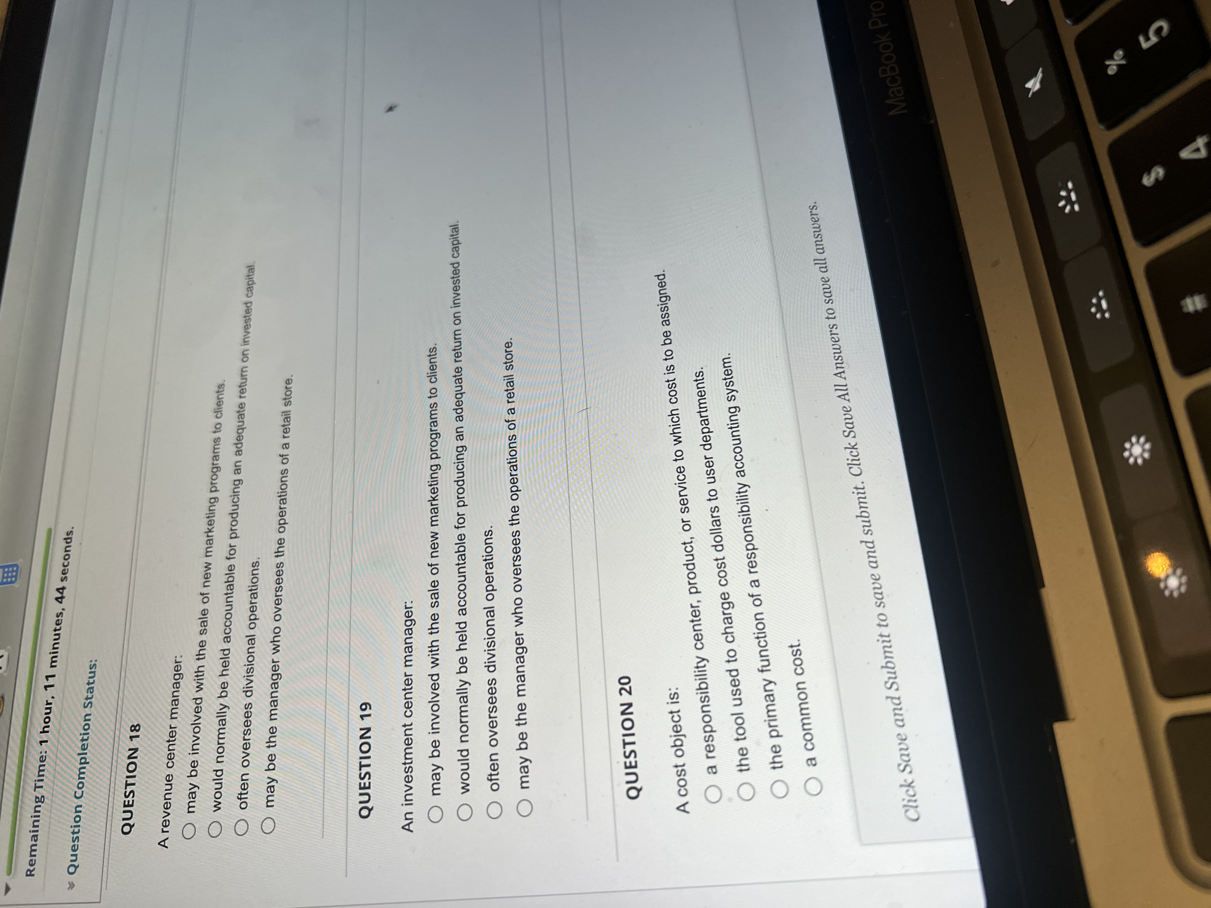 Solved Question Completion Status:QUESTION 18A revenue | Chegg.com