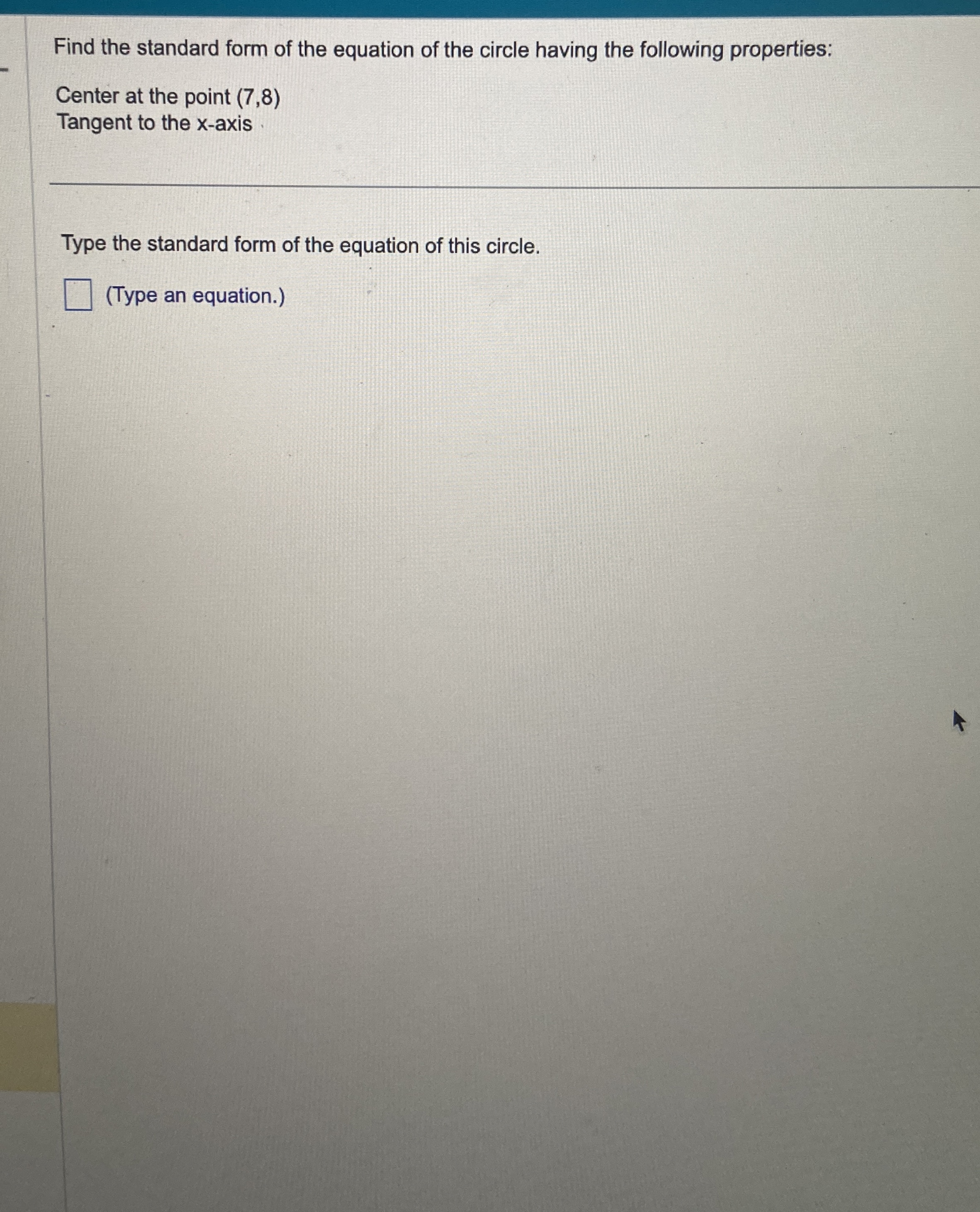 Solved Find the standard form of the equation of the circle | Chegg.com