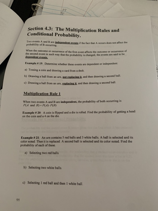 Solved pr Section 4.3: The Multiplication Rules and | Chegg.com