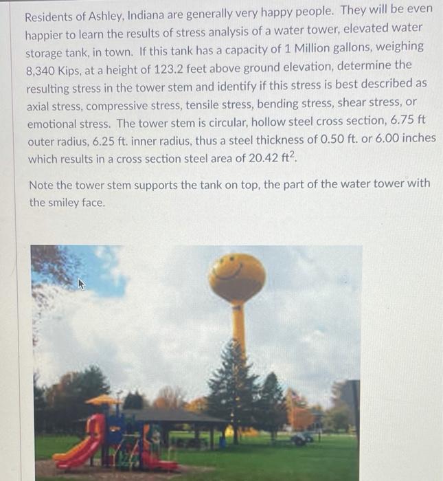 Solved Residents of Ashley, Indiana are generally very happy