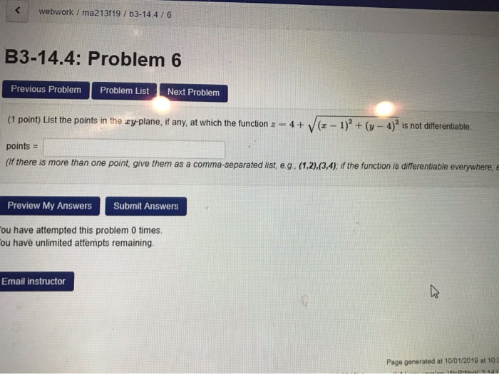 Solved webwork/ma213f19/b3-14.4/6 B3-14.4: Problem 6 | Chegg.com