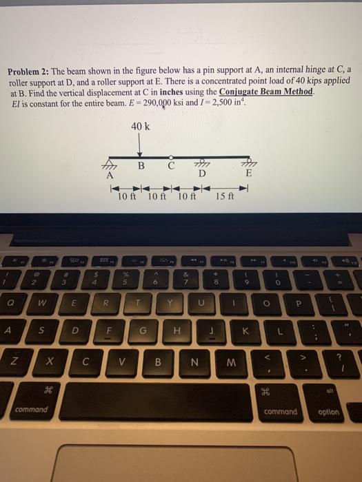 Solved Problem 2: The Beam Shown In The Figure Below Has A | Chegg.com