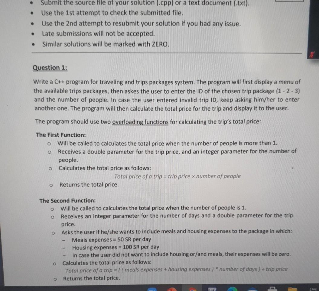 Solved . . Submit the source file of your solution (.cpp) or | Chegg.com