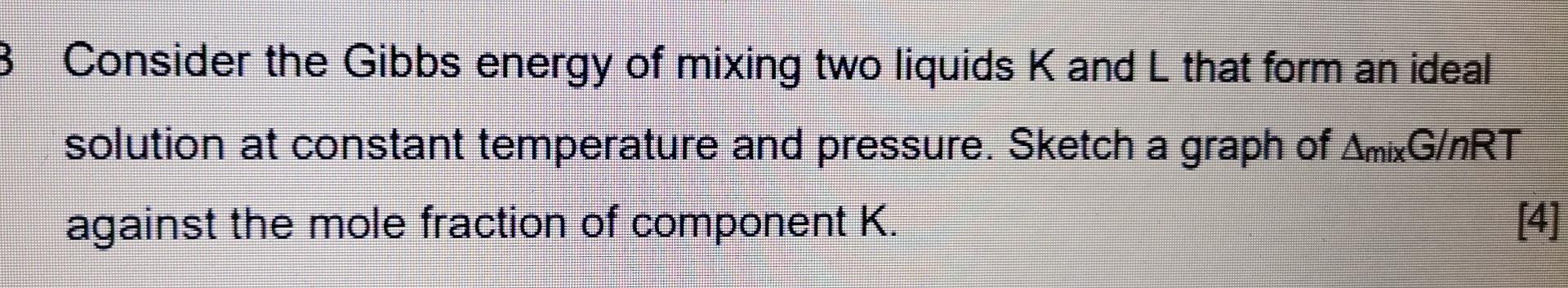 Solved B Consider the Gibbs energy of mixing two liquids K | Chegg.com