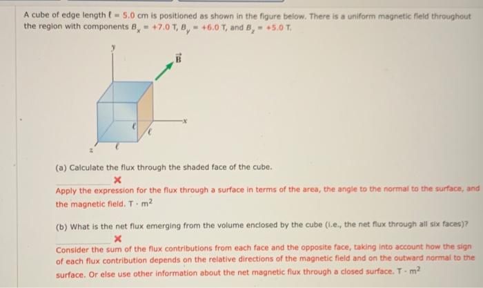 Solved A Cube Of Edge Length - 5.0 Cm Is Positioned As Shown | Chegg.com