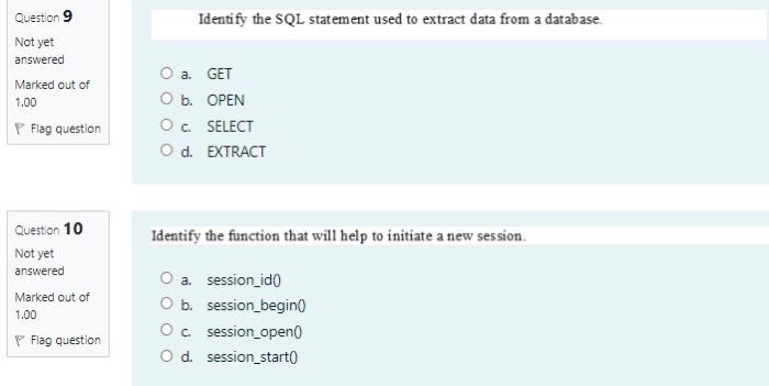 Solved Identify the SQL statement used to extract data from | Chegg.com