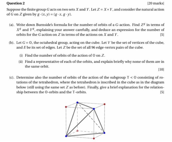 Solved Question 2 Marks Suppose The Finite Group G Ac Chegg Com