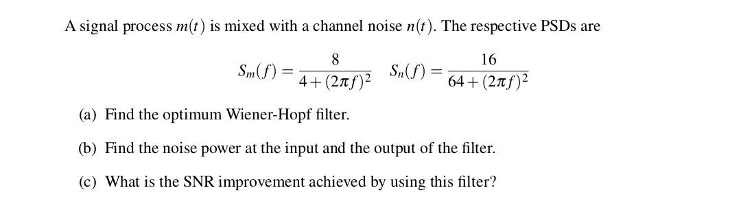 Solved Analog Communication question please do it in your | Chegg.com