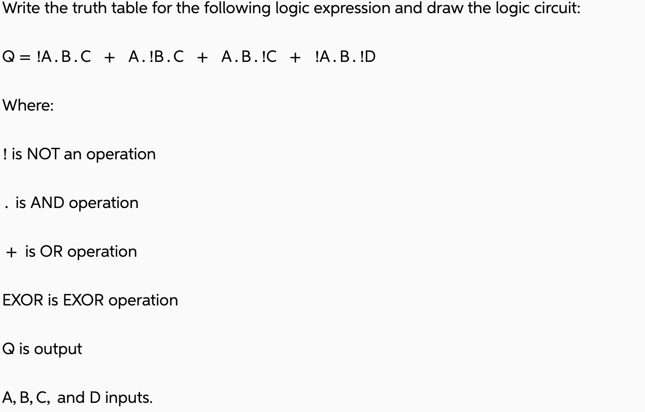 Solved Write the truth table for the following logic | Chegg.com