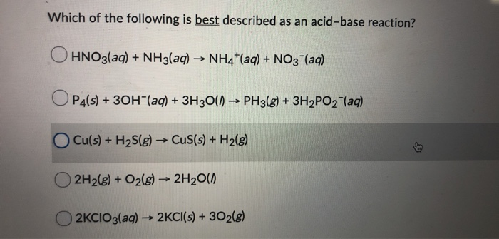 Solved Which of the following is best described as an | Chegg.com