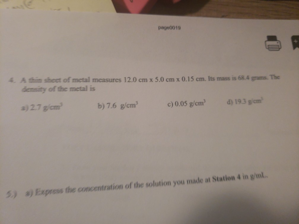 Page0019 4 A Thin Sheet Of Metal Measures 12 0 Cm X Chegg Com