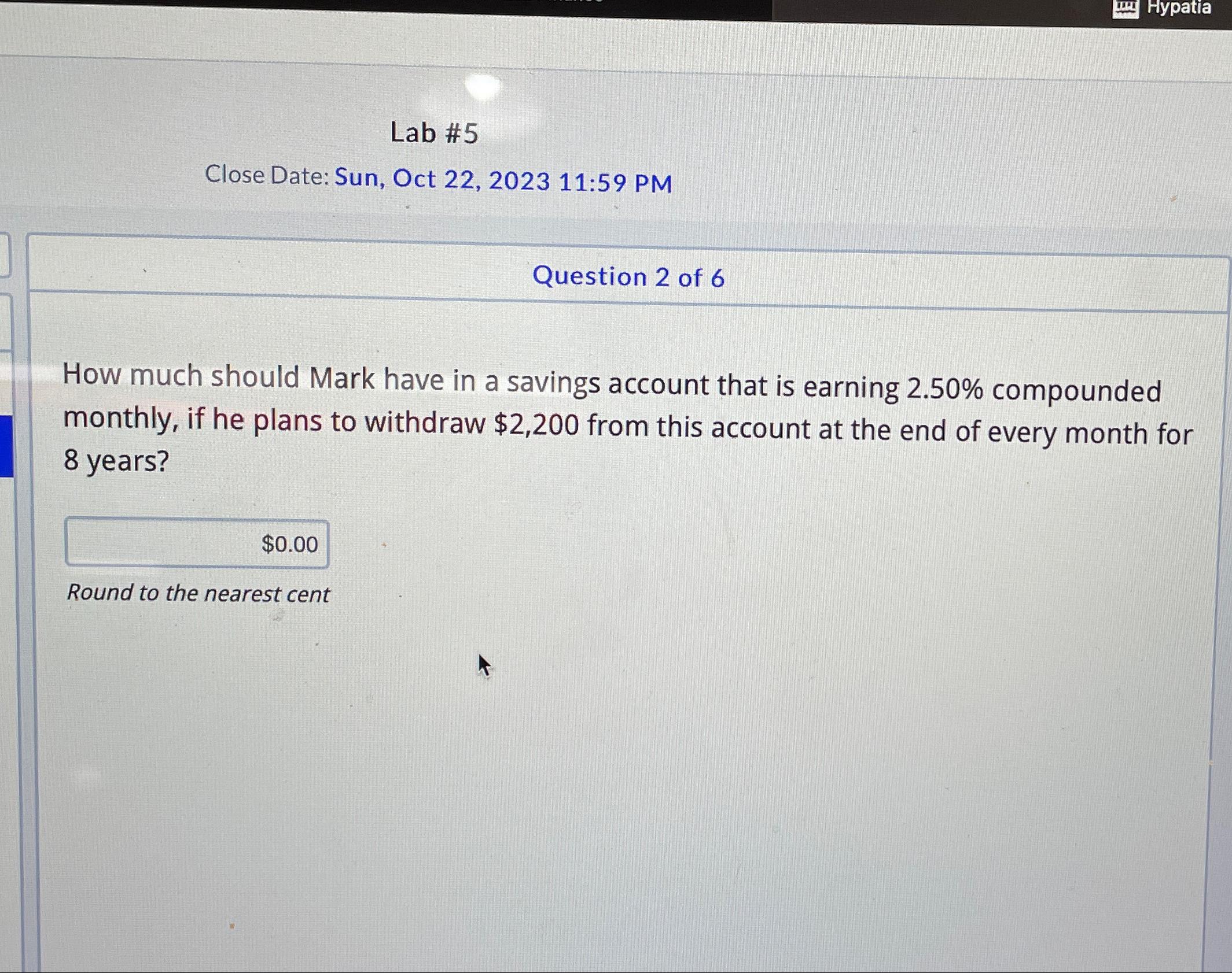 Solved Lab #5Close Date: Sun, Oct 22, 2023 11:59 ﻿PMQuestion | Chegg.com