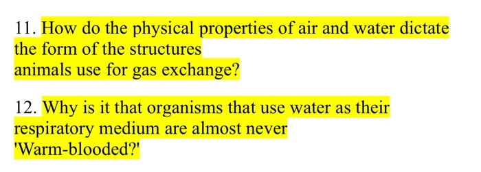 Solved 11. How do the physical properties of air and water | Chegg.com