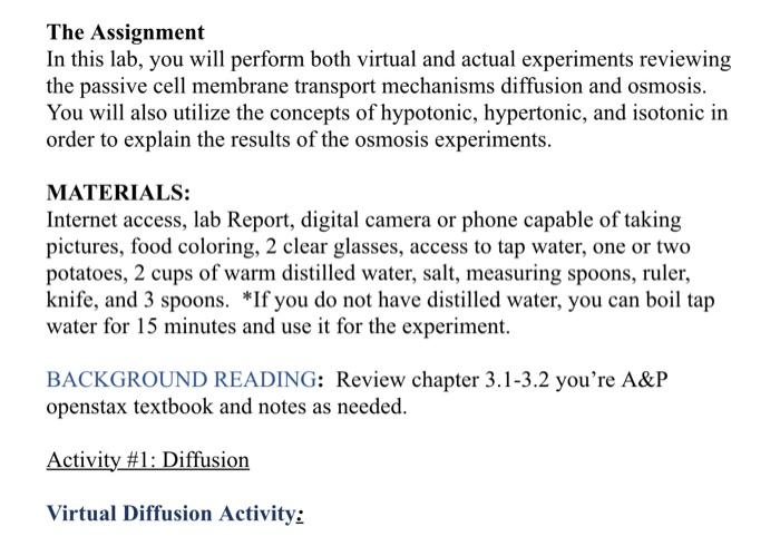 Solved The Assignment In this lab, you will perform both | Chegg.com