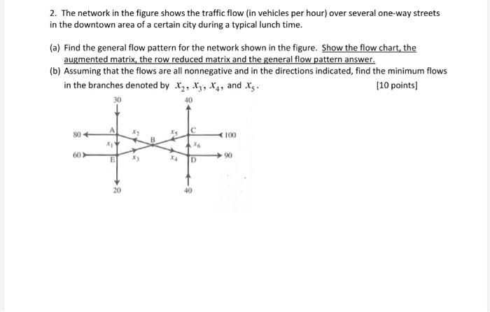 Solved 2. The network in the figure shows the traffic flow | Chegg.com