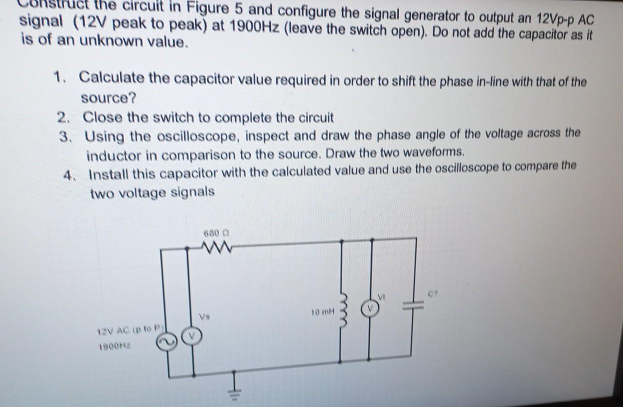 Solved the circuit in Figure 5 and configure the signal | Chegg.com