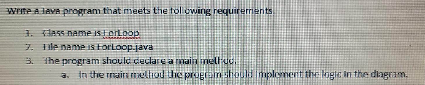 Solved Write a Java program that meets the following | Chegg.com