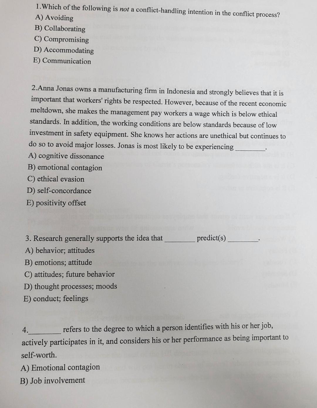 Solved 1.Which of the following is not a conflict-handling | Chegg.com