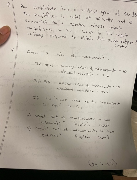 Solved a. An amplifier rated at 40-W output is connected to