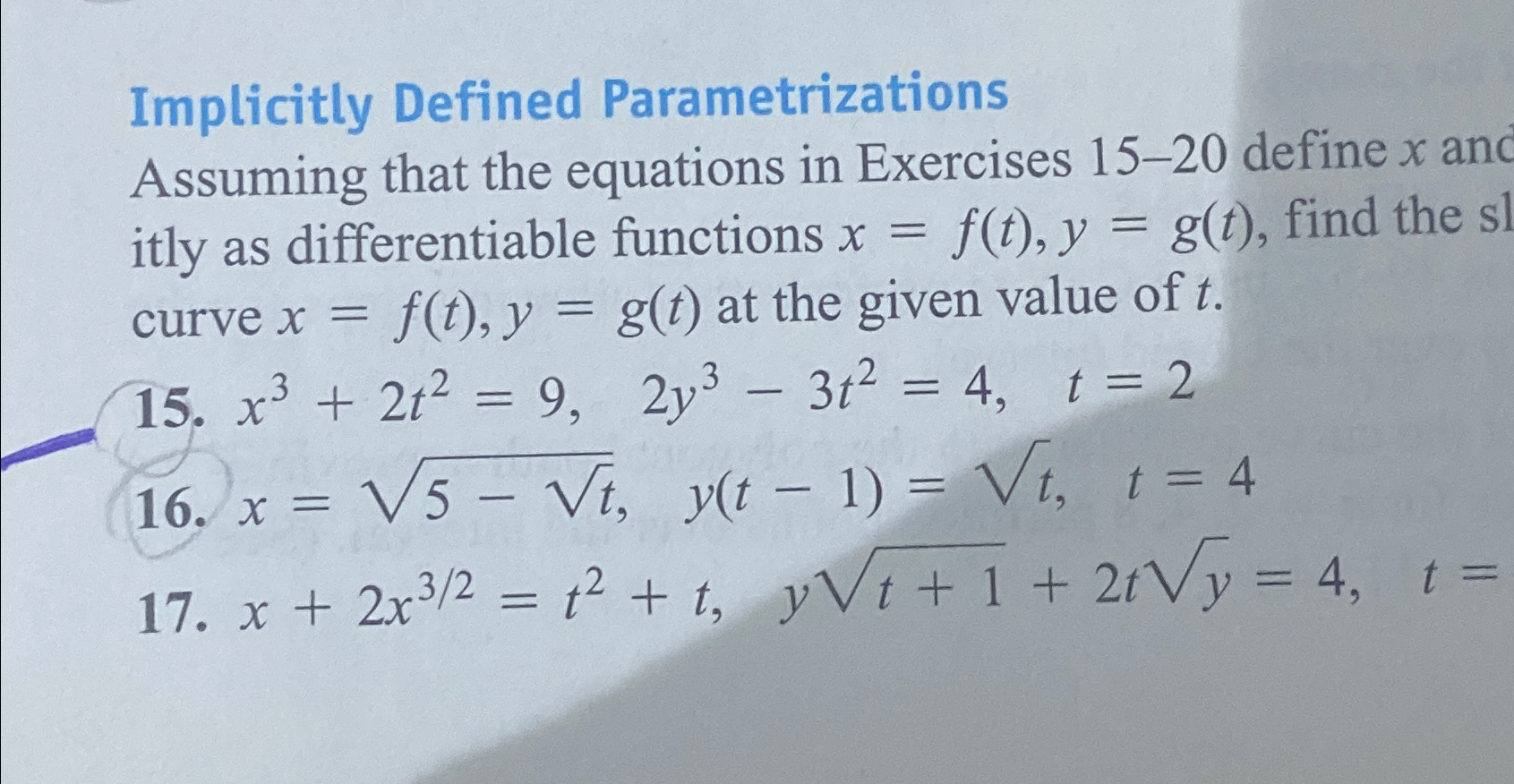 Solved Please show work on #15 ﻿and #16 ﻿Implicitly Defined | Chegg.com