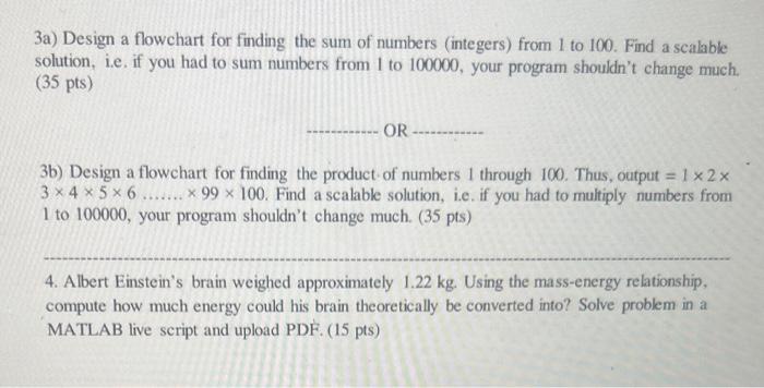 Solved 3a) Design a flowchart for finding the sum of numbers | Chegg.com