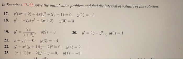 Solved In Exercises 17–23 solve the initial value problem | Chegg.com