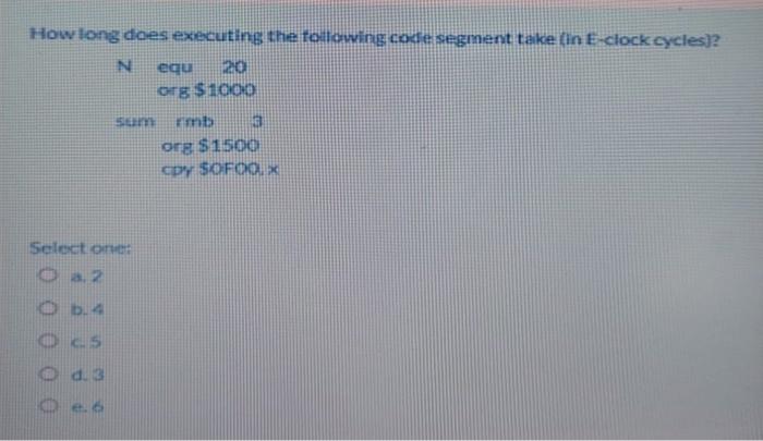 Solved How long does executing the following code segment | Chegg.com