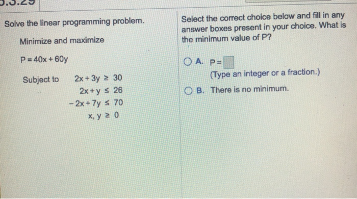 Solved Solve The Linear Programming Problem. Select The | Chegg.com