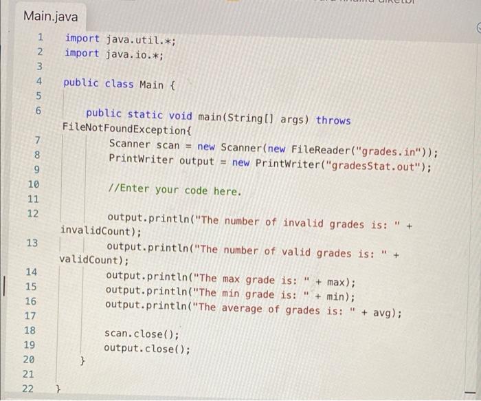 Solved Write a java program that reads the midterm exam | Chegg.com