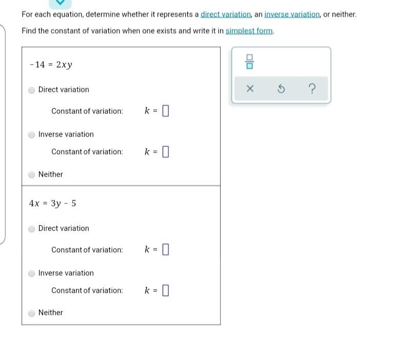 Solved For each equation, determine whether it represents a | Chegg.com